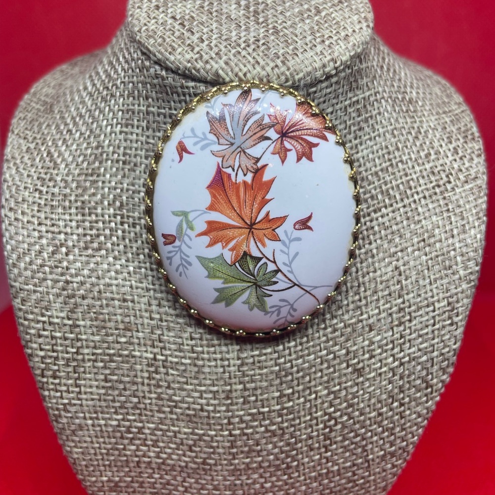 Hand Painted Fall Leaf Brooch